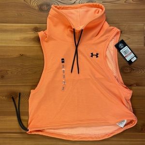 Under Armour Sweatshirt Sleeveless Funnel Neck Tank XS Athletic Workout New